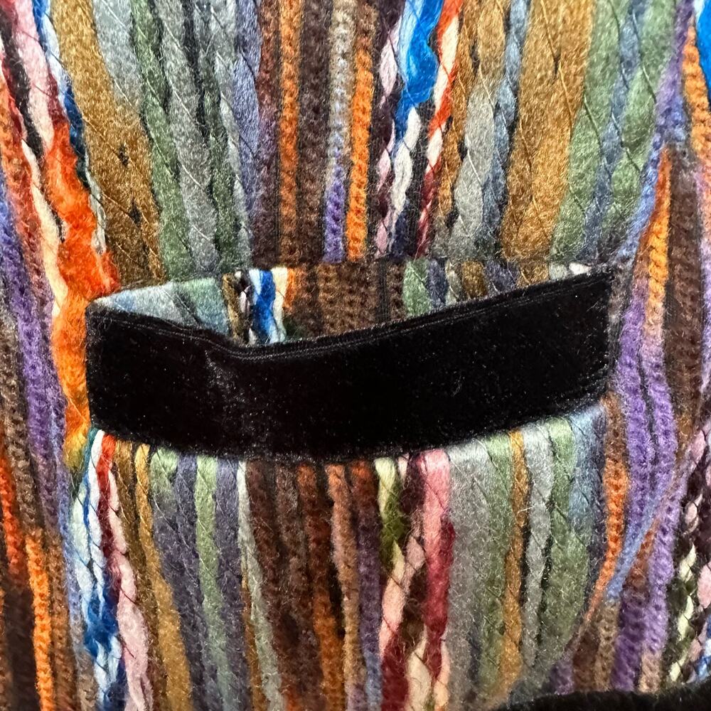 Katherine New York Multicolor Rainbow Thread Yarn Embroidered Blazer Jacket M - Picture 5 of 9